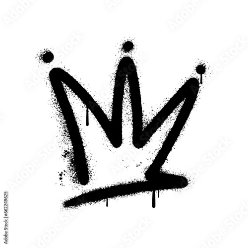 Crown sprayed in graffiti style. Vector illustration.