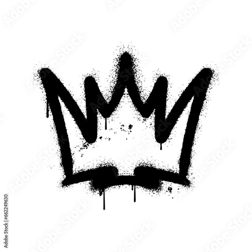 Crown sprayed in graffiti style. Vector illustration.