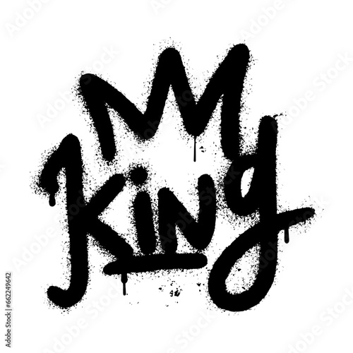 Crown sprayed in graffiti style. Vector illustration.