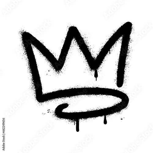 Crown sprayed in graffiti style. Vector illustration.