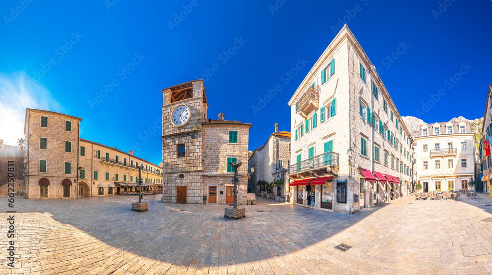 Town of Kotor stone square panoramic view