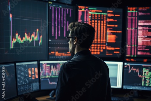 A stock trader observing live stock price updates