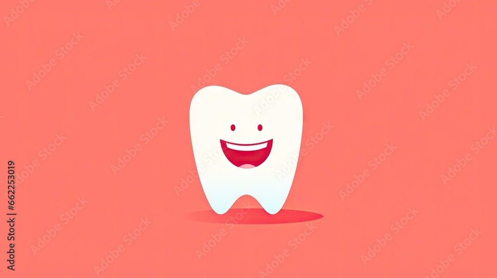 a cartoon tooth with a smile on it's face. generative ai a cartoon tooth with a smile on it's face. generative ai