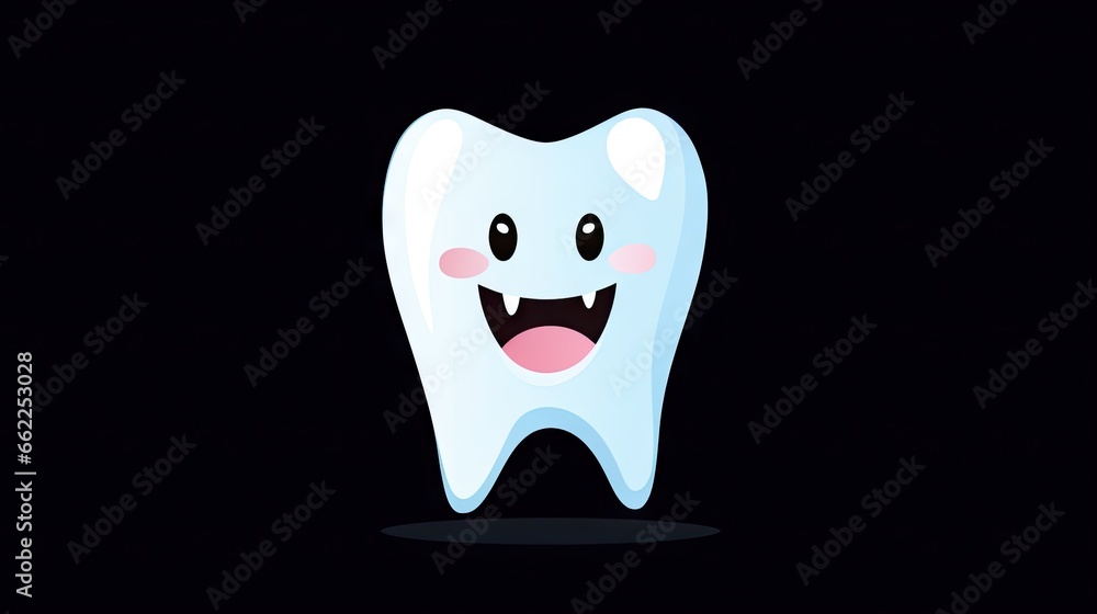 a cartoon tooth with a smile on it's face. generative ai a cartoon tooth with a smile on it's face. generative ai