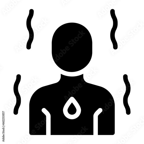 dehydration glyph icon