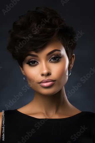 Fashion model African American. Beauty portrait photography Generative AI