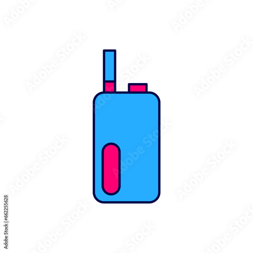 Filled outline Electronic cigarette icon isolated on white background. Vape smoking tool. Vaporizer Device. Vector