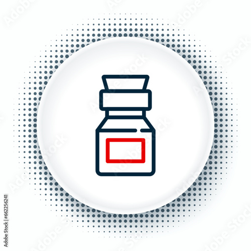 Line Poison in bottle icon isolated on white background. Bottle of poison or poisonous chemical toxin. Colorful outline concept. Vector