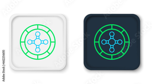 Line Casino roulette wheel icon isolated on white background. Colorful outline concept. Vector