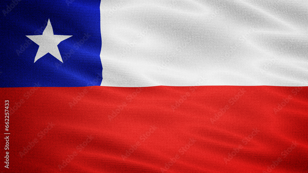 Waving Fabric Texture Of Chile National Flag Background Waving Fabric Texture Of Chile National Flag Background