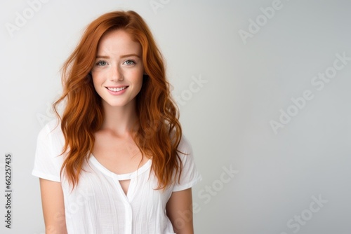 Young redhead woman smile face portrait