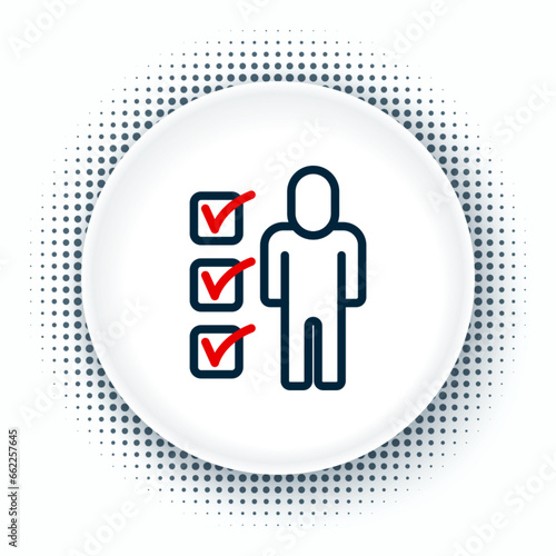 Line Resume icon isolated on white background. CV application. Searching professional staff. Analyzing personnel resume. Colorful outline concept. Vector