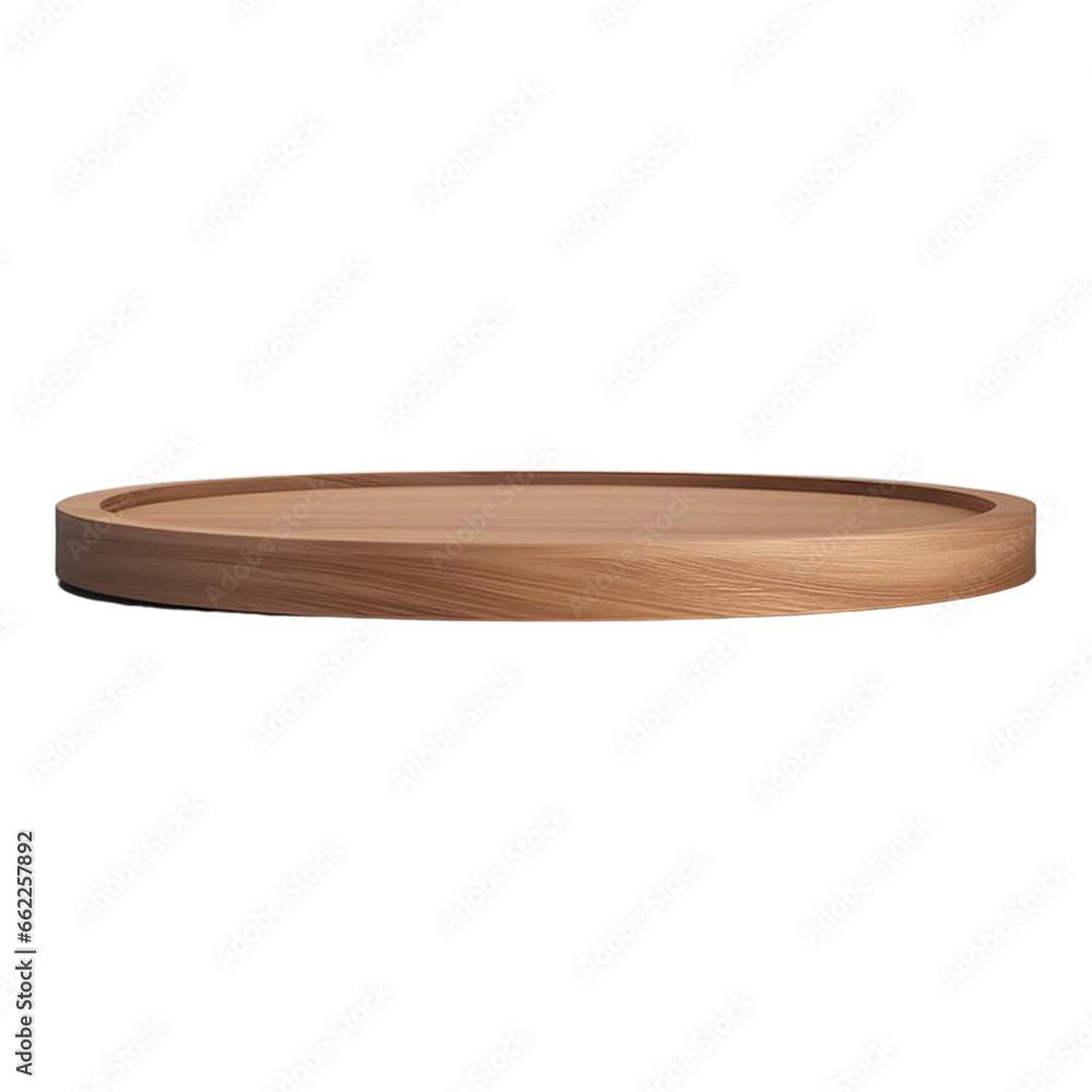 Round Wooden Podium Product Isolated, Generative Ai Round Wooden Podium Product Isolated, Generative Ai