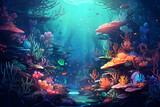 Vibrant Underwater Coral Reef Background