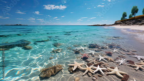 Beach and sea clear water of holiday relax summer