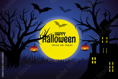 Full moon in the sky party celebration background design template 12