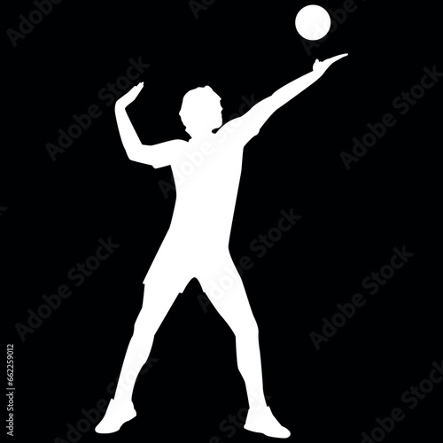 silhouette of a person with a ball