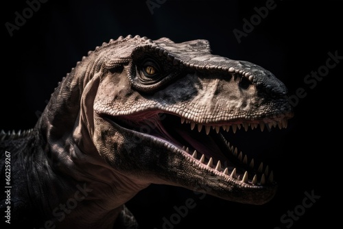 Close up of dinosaur face