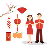 Chinese new year elements 