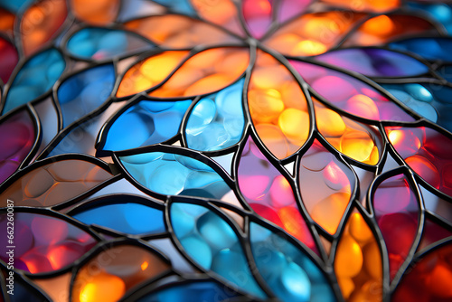 A Close-up of a Stained Glass Window Background