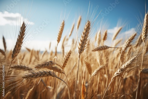 View of wheat field. Wheat ready for harvest on the field