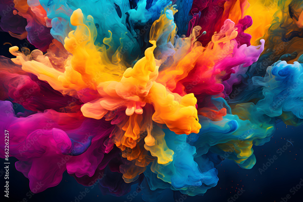 Colorful Ink Splatters Abstract Background