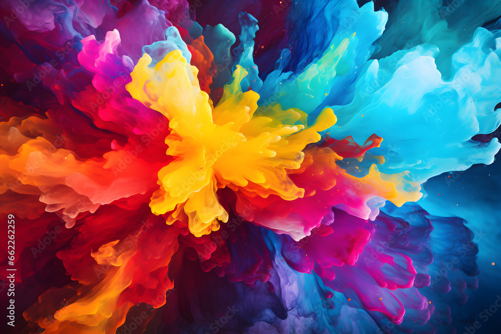 A Colorful Abstract Background of Ink Splatters.