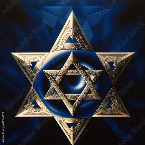 hebrew israeli national david star  isolated photo