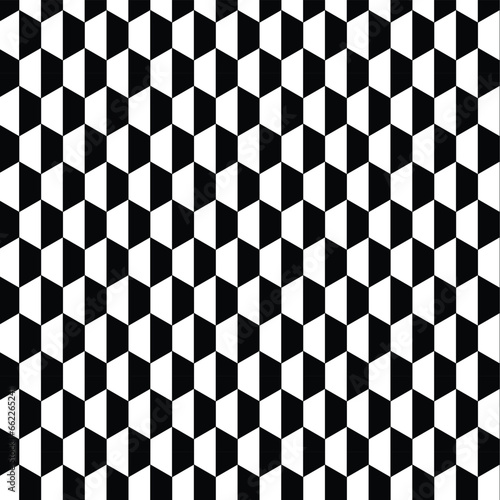 White Black Hexagon Pattern Designs.