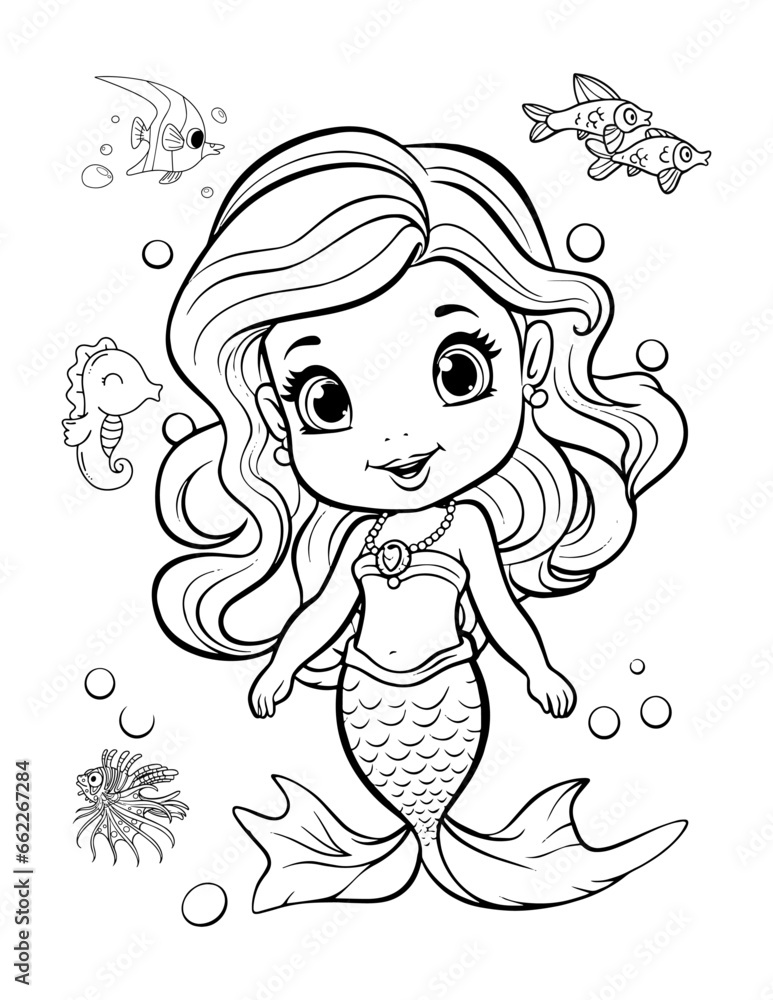 Mermaid Cute Baby Coloring Book Mermaid Cute Baby Coloring Book