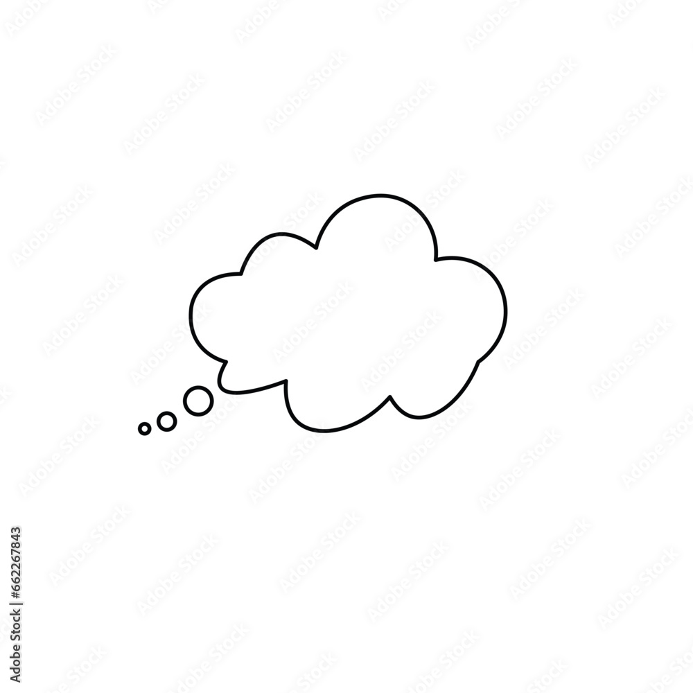 Trendy thought bubble in flat style. Cloud line art. vector illustration Trendy thought bubble in flat style. Cloud line art. vector illustration