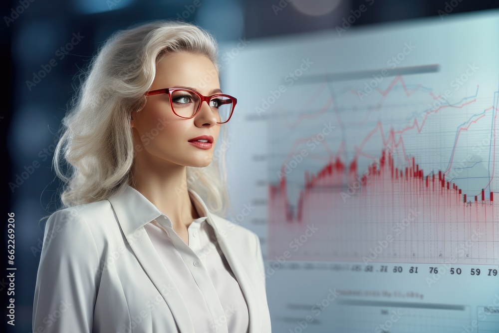 Portrait of a professional financial analyst in the modern digital world