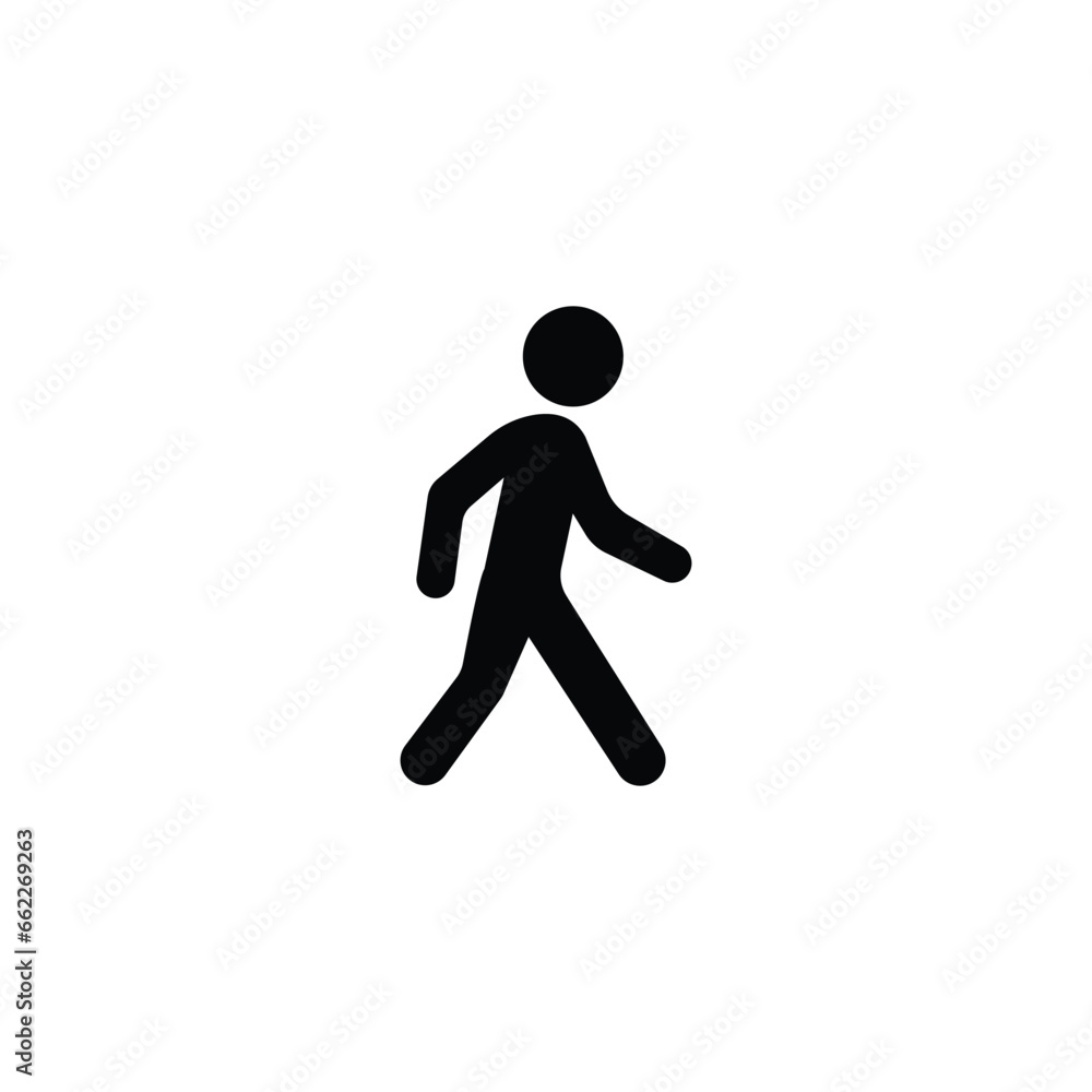 Walking man vector icon. People walking sign illustration.