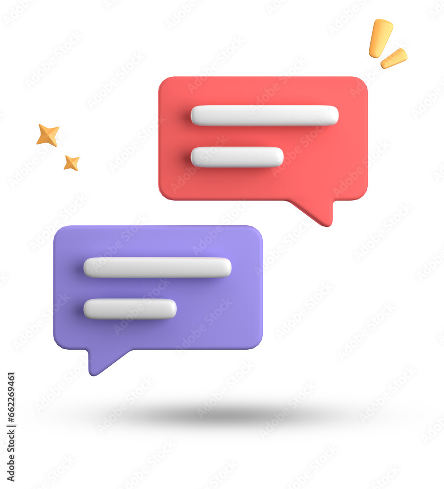 3d rendering of speech bubble, 3D pastel chat icon set. Set of 3d speak bubble. 3d rendering of speech bubble, 3D pastel chat icon set. Set of 3d speak bubble.