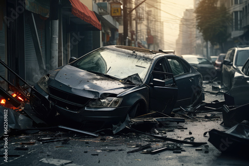 Car crash on street  © Kien