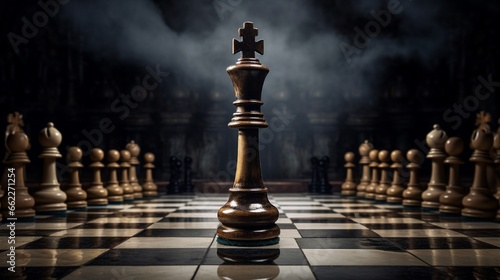 chess pieces on a chessboard generated by AI tool 