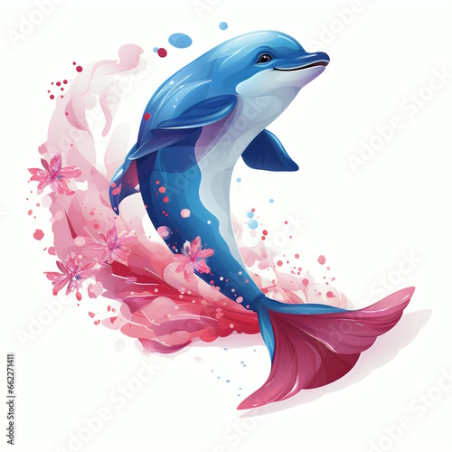 Playful Dolphin Vector photo