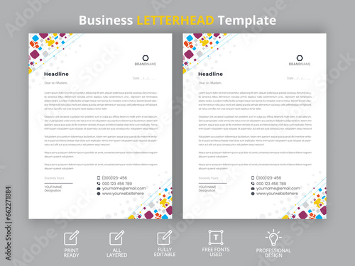 Professional and stylish corporate letterhead design template 07 