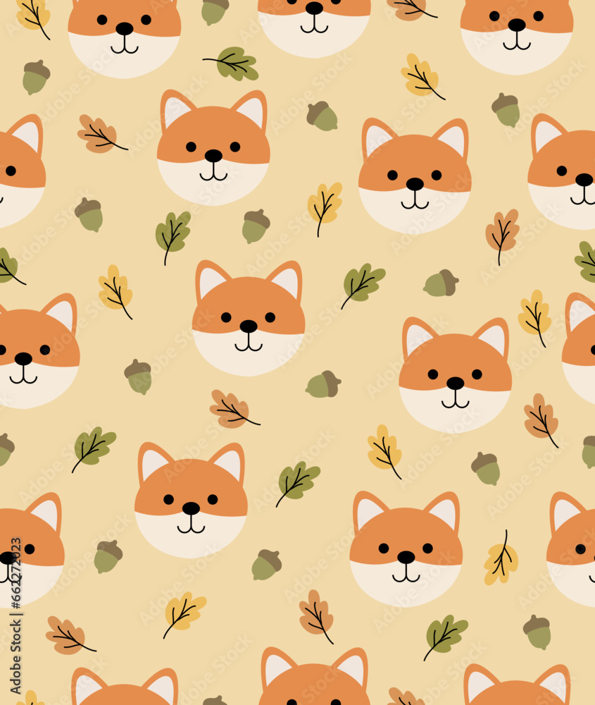 Obraz premium seamless pattern with fox