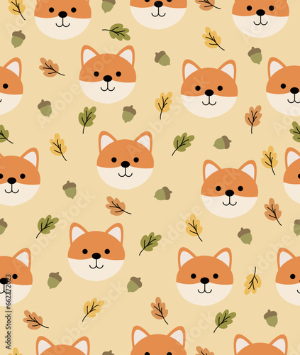 seamless pattern with fox © Valentyna