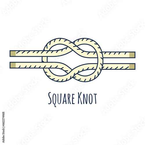 Nautical rope Square Knot for yachting with names