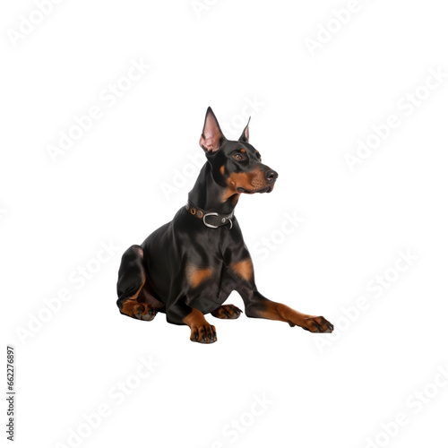 Doberman Pinscher dog breed no background