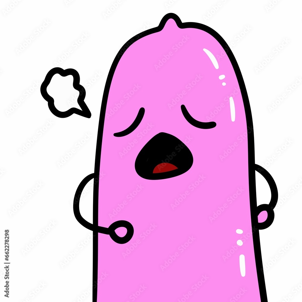 cartoon pink condom on a white background cartoon pink condom on a white background