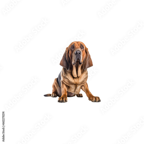 Bloodhound dog breed isolated no background