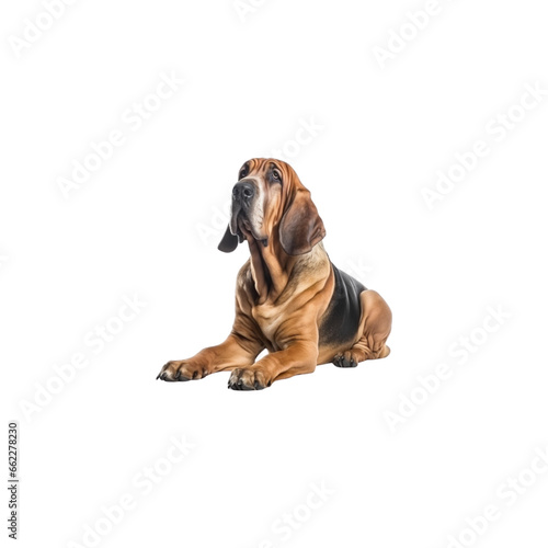 Bloodhound dog breed isolated no background