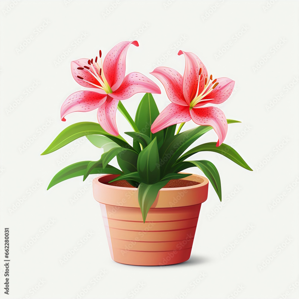 Set of Five Lily Flowers Vector Graphic Set of Five Lily Flowers Vector Graphic