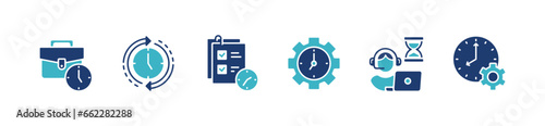 job list target deadline productivity working schedule icon vector business time management gear setting symbol illustration