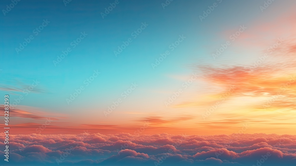 a view of the sky from a plane window at sunset. generative ai a view of the sky from a plane window at sunset. generative ai