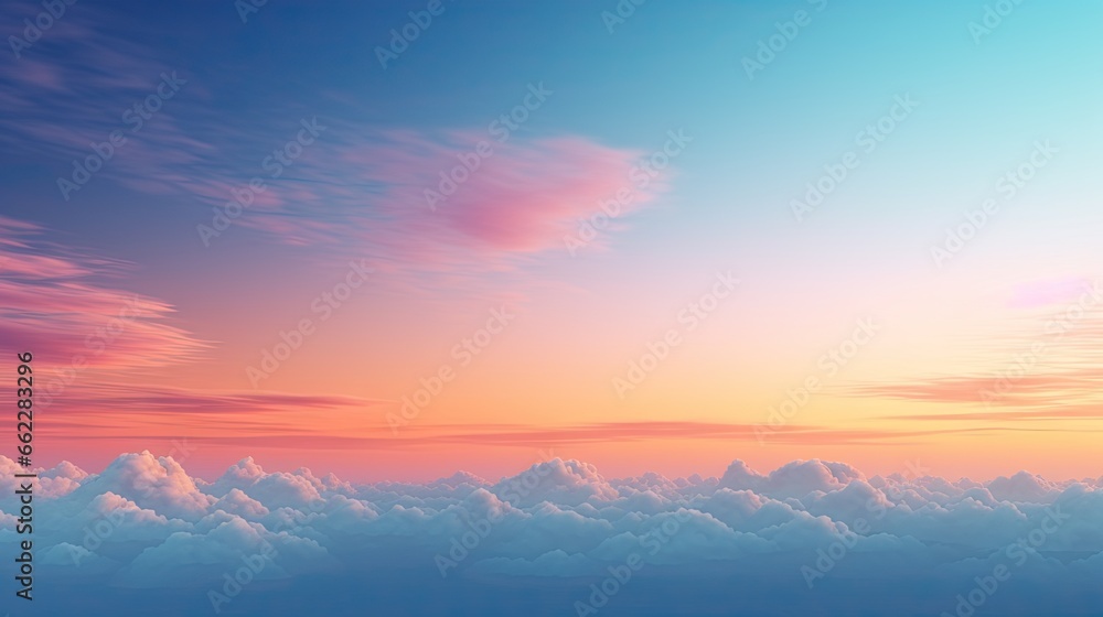 a view of the sky from an airplane window at sunset. generative ai a view of the sky from an airplane window at sunset. generative ai