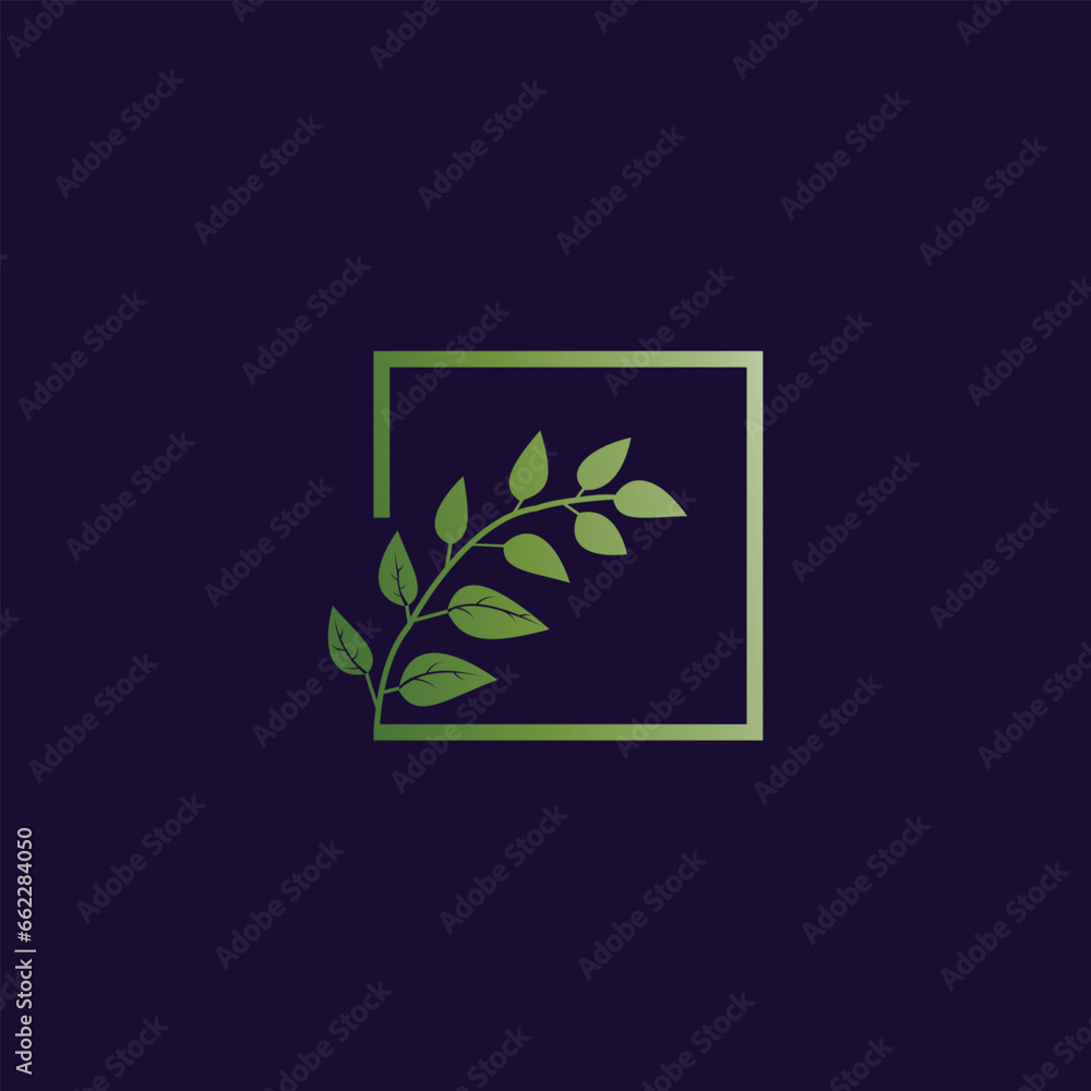 Vector minimalist logo concept concept line art with the concept of nature Vector minimalist logo concept concept line art with the concept of nature